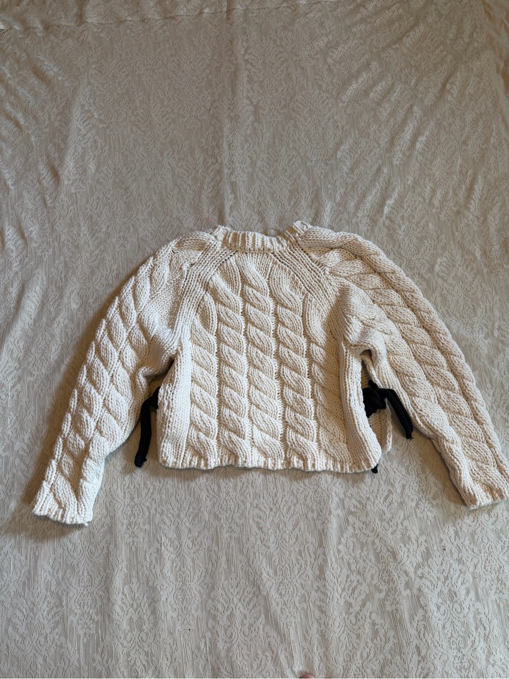 Zara chunky knit tie side crewneck sweater - Picture 9 of 10